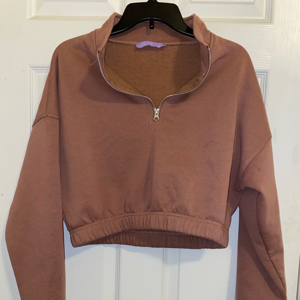Large Cropped Pink Sweatshirt